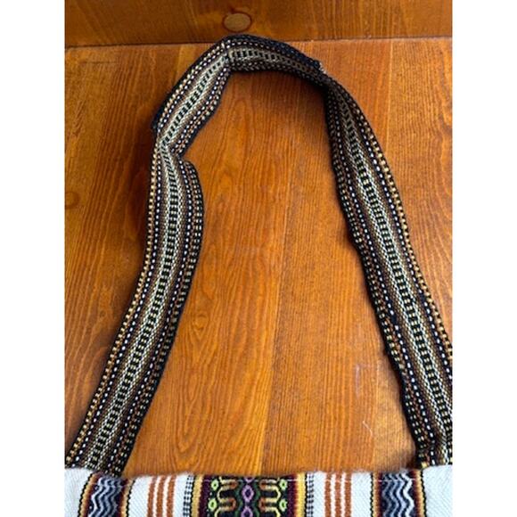 Handmade Hualhuas Shoulder Bag Alpaca Button Boho Shoulder Bag Tote 11.5 x 14" - Picture 8 of 12